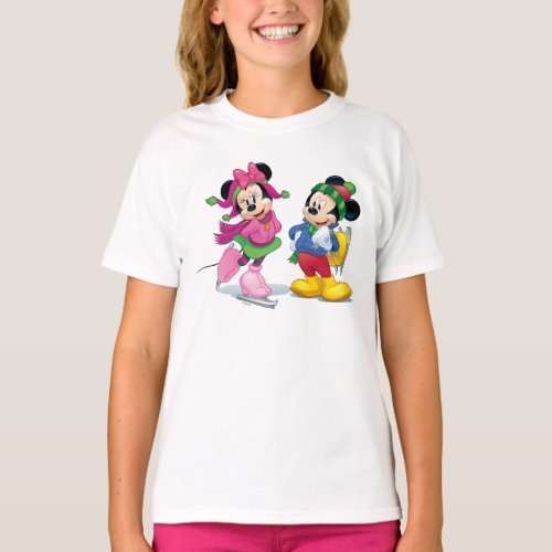Mickey  Minnie Ice Skating T_Shirt