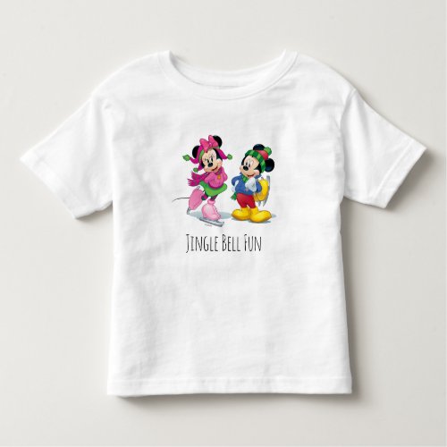 Mickey  Minnie Ice Skating Toddler T_shirt