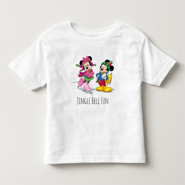 Mickey & Minnie Ice Skating Toddler T-shirt (Front)