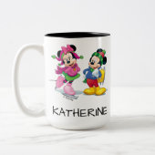 Mickey & Minnie Ice Skating Two-Tone Coffee Mug (Left)