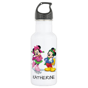 Mickey & Minnie Ice Skating Water Bottle