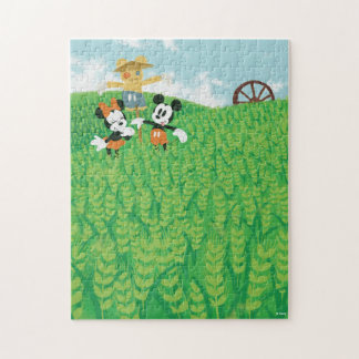 Mickey & Minnie In Wheat Field Jigsaw Puzzle