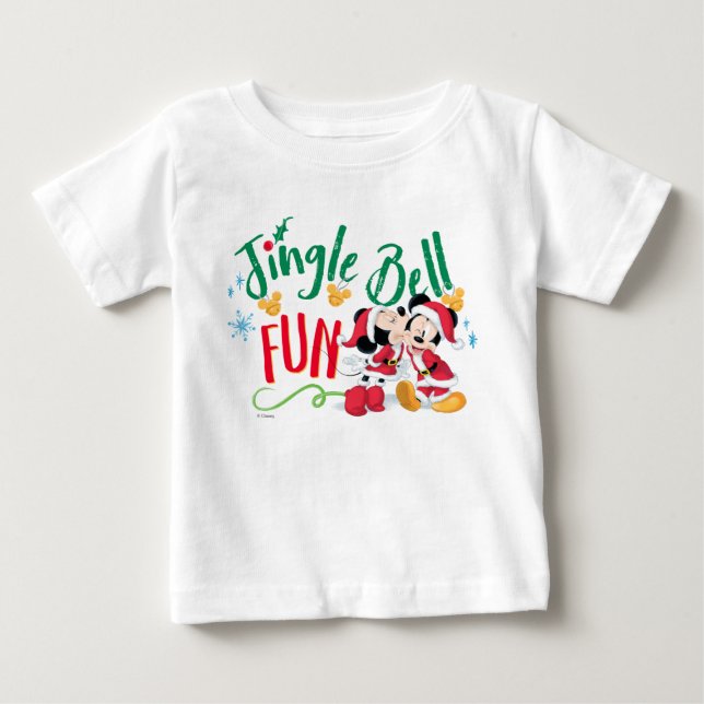 Mickey & Minnie | Jingle Bell Fun Baby T-Shirt (Front)