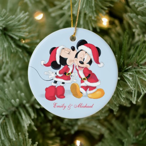 Mickey  Minnie  Jingle Bell Fun Ceramic Ornament