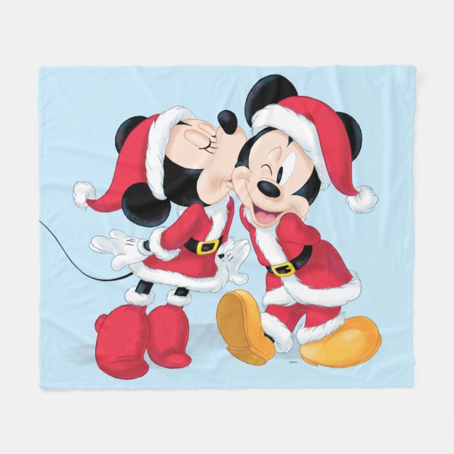 Mickey & Minnie | Jingle Bell Fun Fleece Blanket (Front (Horizontal))