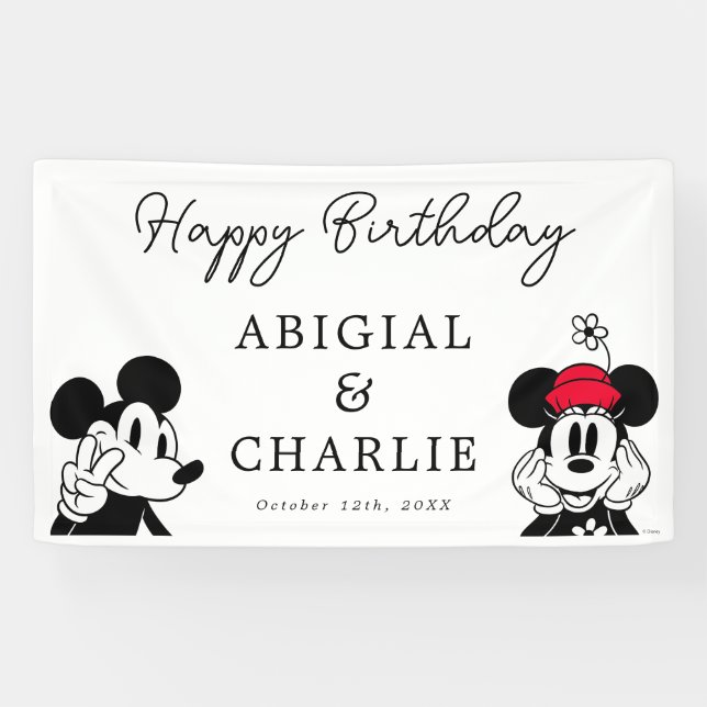 Mickey & Minnie | Joint Kids Birthday Banner (Horizontal)