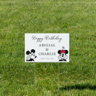 Mickey & Minnie Joint Kids Birthday Sign