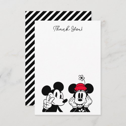 Mickey  Minnie  Joint Kids Birthday Thank You Card