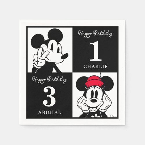 Mickey  Minnie Kids Joint Birthday Napkins