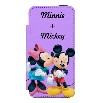 Mickey & Minnie | Kiss On Cheek Iphone Se/5/5s Wallet Case by MickeyAndFriends at Zazzle