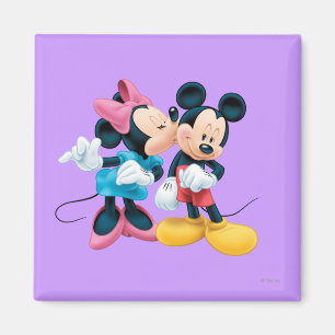 Mickey & Minnie Kiss on Cheek Magnet