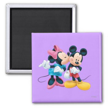 Mickey & Minnie | Kiss On Cheek Magnet by MickeyAndFriends at Zazzle