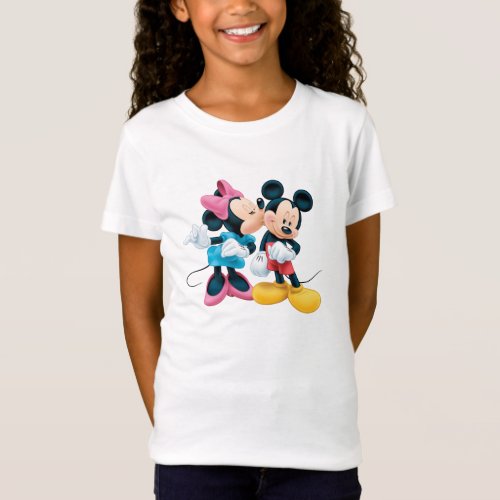 Mickey  Minnie  Kiss on Cheek T_Shirt