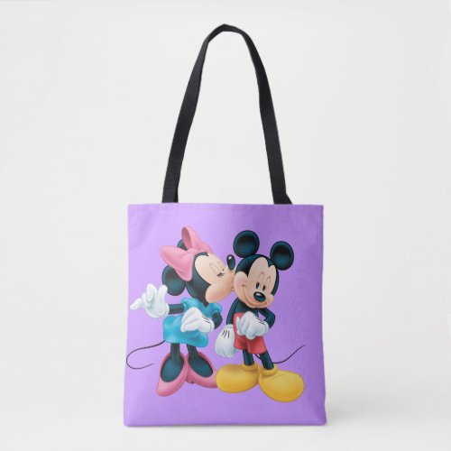 Mickey  Minnie  Kiss on Cheek Tote Bag