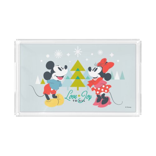 Mickey  Minnie   Love  Joy To All Acrylic Tray