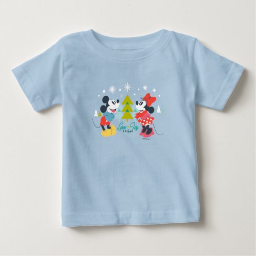 Mickey  Minnie   Love  Joy To All Baby T_Shirt