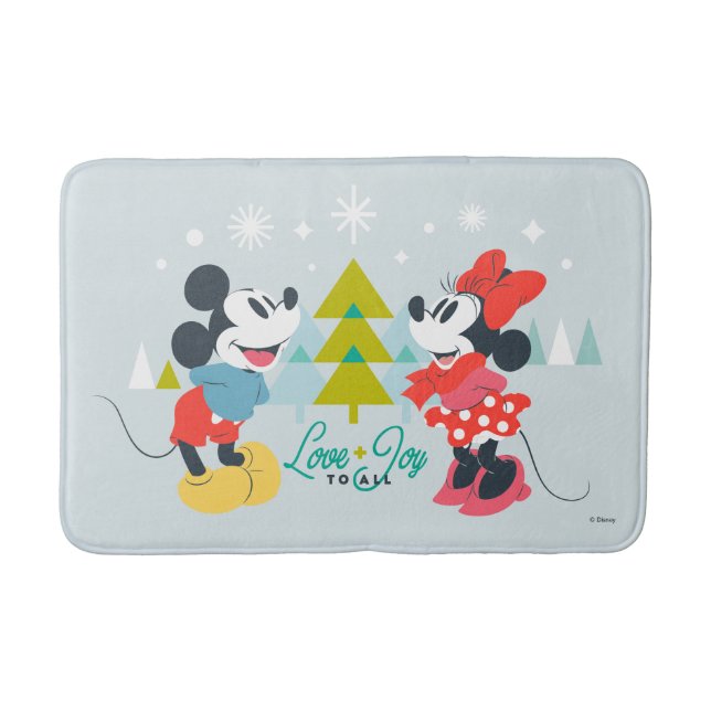 Mickey & Minnie |  Love & Joy To All Bath Mat (Front)