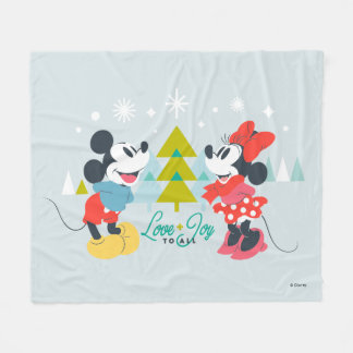 Mickey & Minnie | Love & Joy To All Fleece Blanket