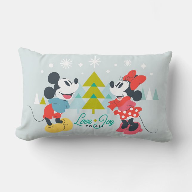 Mickey & Minnie |  Love & Joy To All Lumbar Pillow (Front)