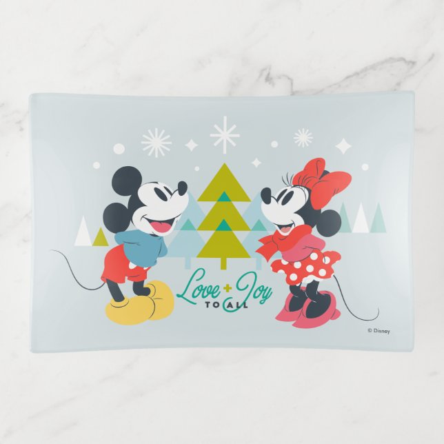 Mickey & Minnie |  Love & Joy To All Trinket Tray (Front)