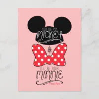 Trendy Minnie, Red Polka Dot Bow Postcard, Zazzle