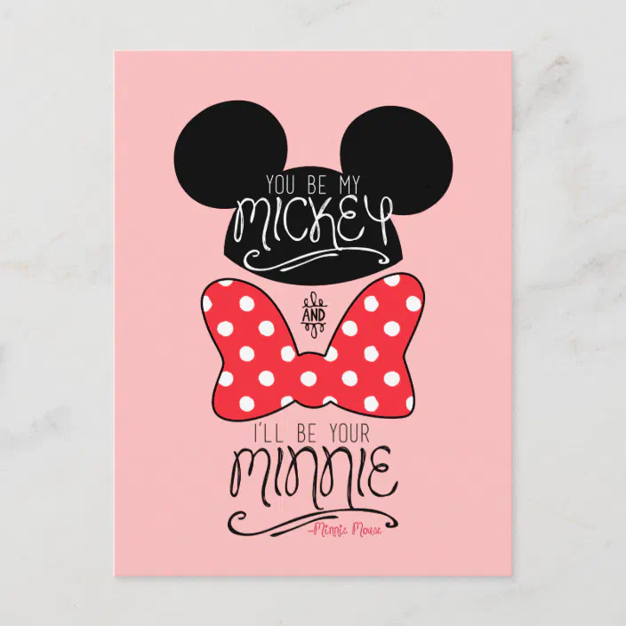 Opera inzet punt Mickey & Minnie | Love Postcard | Zazzle.com