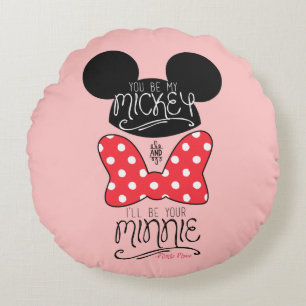 Mickey & Minnie Love Round Pillow
