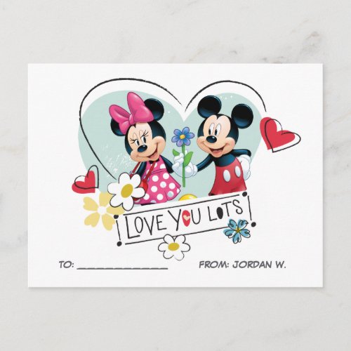 Mickey  Minnie  Love you Lots Holiday Postcard