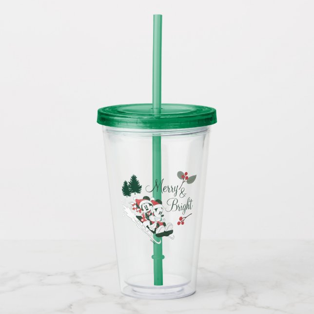 Mickey & Minnie | Merry & Bright Acrylic Tumbler (Front)