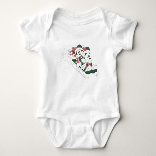 Mickey & Minnie | Merry & Bright Baby Bodysuit (Front)