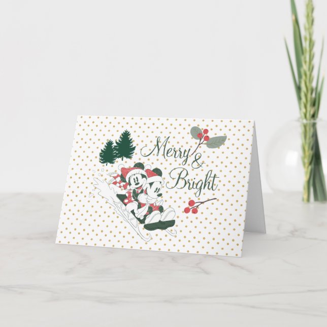 Mickey & Minnie | Merry & Bright Card (Front)
