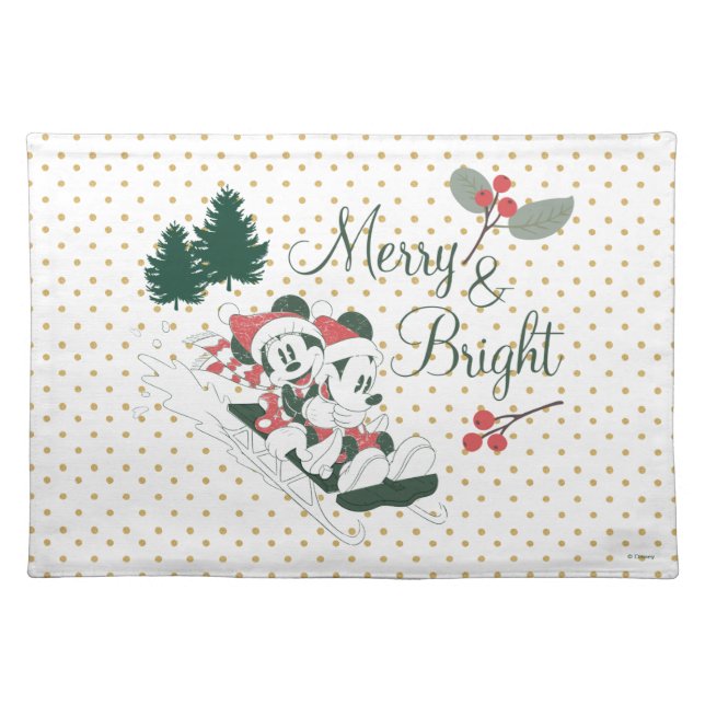Mickey & Minnie | Merry & Bright Cloth Placemat (Front)