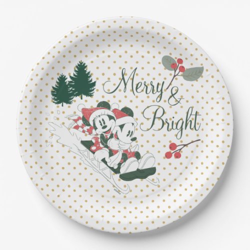 Mickey  Minnie  Merry  Bright Paper Plates