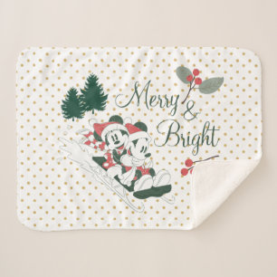 Mickey & Minnie   Merry & Bright Sherpa Blanket