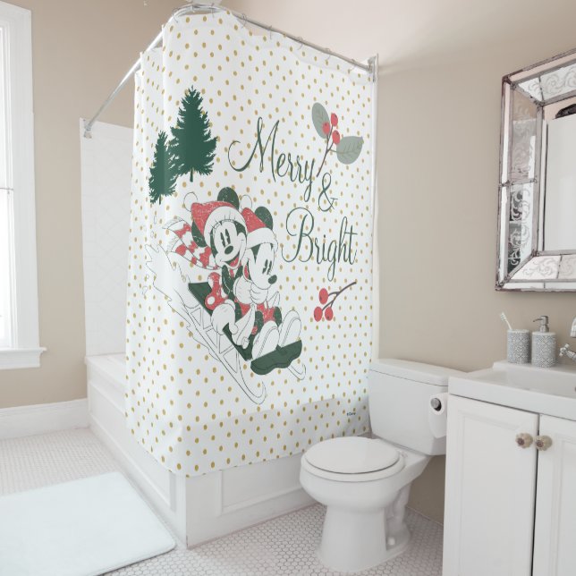 Mickey & Minnie | Merry & Bright Shower Curtain (In Situ)