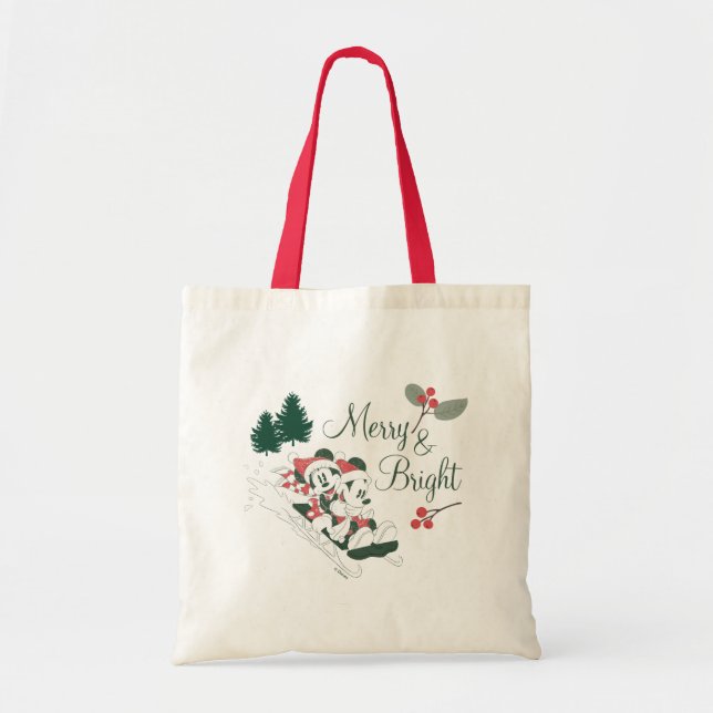Mickey & Minnie | Merry & Bright Tote Bag (Front)