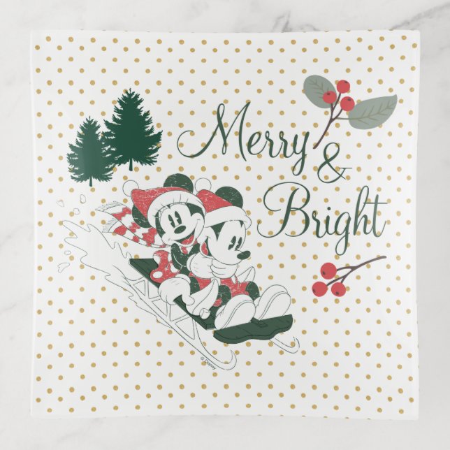 Mickey & Minnie | Merry & Bright Trinket Tray (Front)