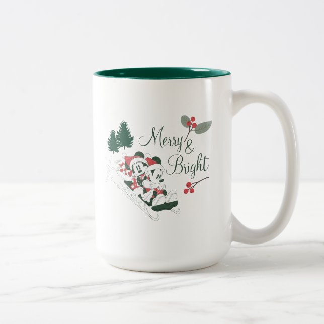 Mickey & Minnie | Merry & Bright Two-Tone Coffee Mug (Right)