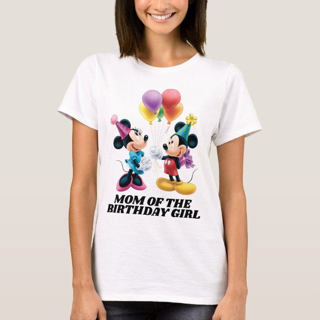 Mickey & Minnie | Mom of the Birthday Girl T-Shirt (Front)