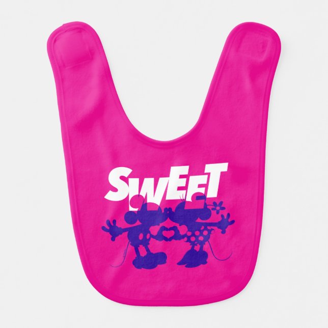 Mickey & Minnie Mouse| Sweet! Valentine's Day Baby Bib (Front)