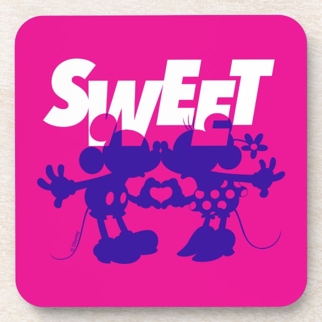Mickey & Minnie Mouse| Sweet! Valentine's Day Beverage Coaster (Front)