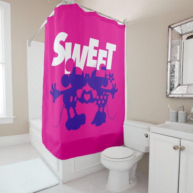 Mickey & Minnie Mouse| Sweet! Valentine's Day Shower Curtain (In Situ)