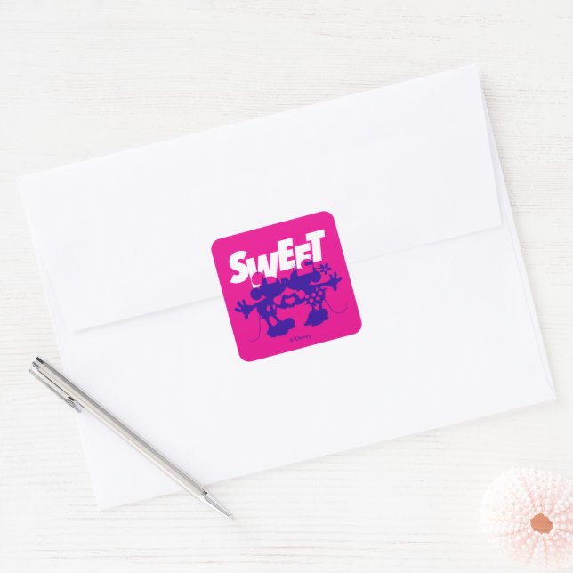 Mickey & Minnie Mouse| Sweet! Valentine's Day Square Sticker (Envelope)