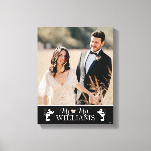 Mickey &  Minnie Mr. & Mrs. Wedding Photo Canvas Print