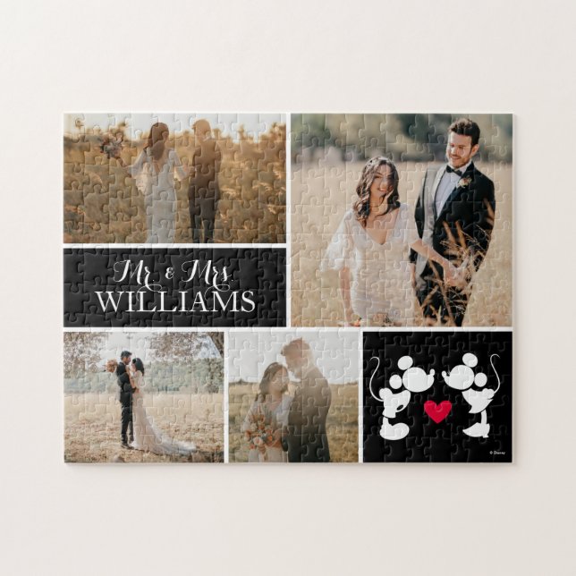 Mickey &  Minnie Mr. & Mrs. Wedding Photo Collage Jigsaw Puzzle (Horizontal)