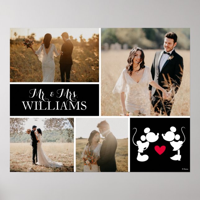 Mickey &  Minnie Mr. & Mrs. Wedding Photo Collage Poster (Front)