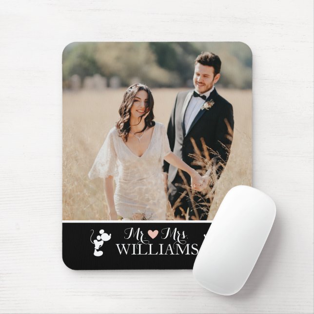 Mickey &  Minnie Mr. & Mrs. Wedding Photo Mouse Pad (With Mouse)