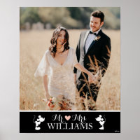 Mickey &  Minnie Mr. & Mrs. Wedding Photo Poster