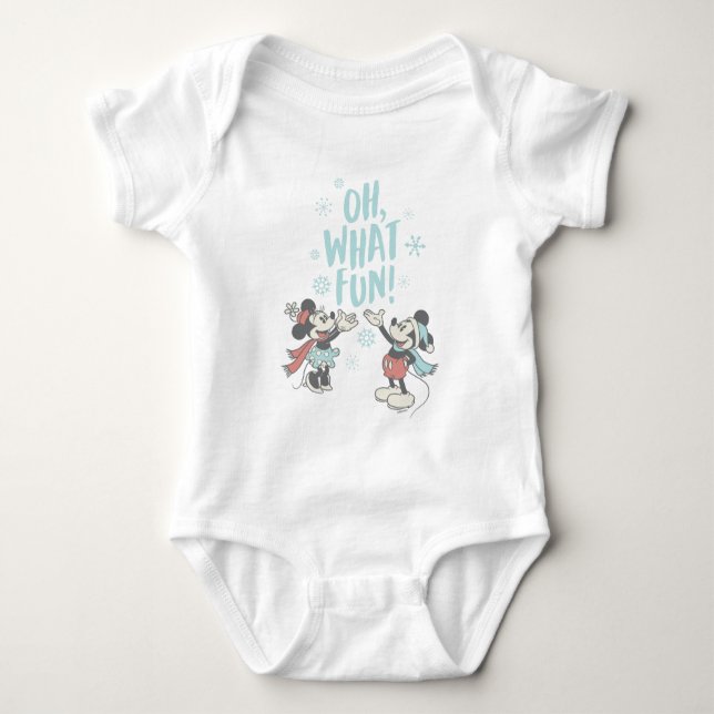 Mickey & Minnie | Oh What Fun! Baby Bodysuit (Front)