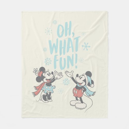 Mickey  Minnie  Oh What Fun Fleece Blanket